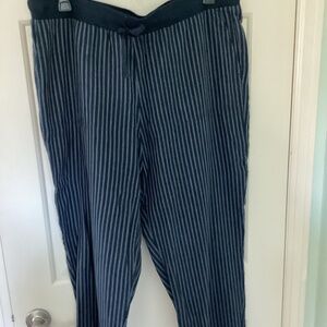 JJill pinstripe navy light cotton pants